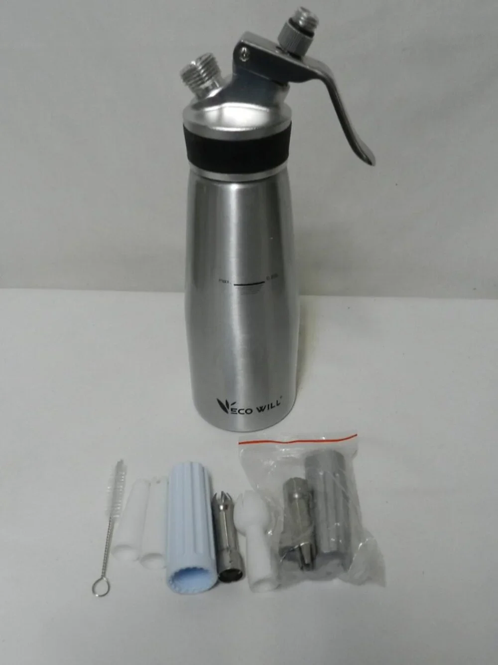 ECO-WILL Professional Whipped Cream Dispenser 1 Pint Aluminum Open Box NEW